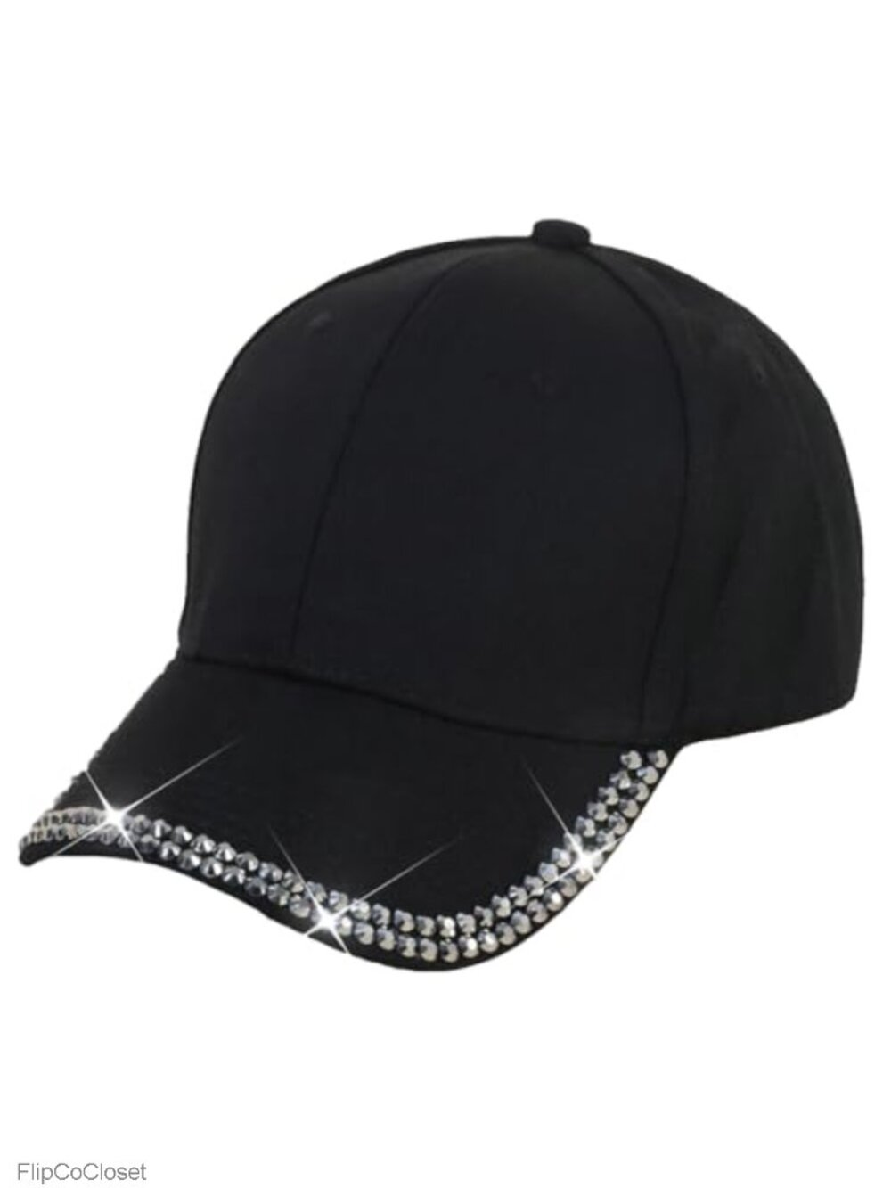 Rhinestone Baseball Cap Women's Bling Adjustable Casual Travel Sun Hat Cotton